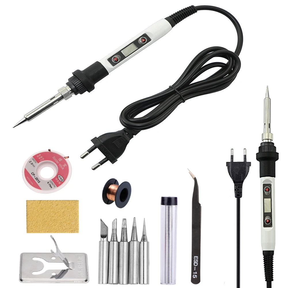 80W LCD Constant Temperature Electric Soldering Iron 220V/110V With Soldering Iron Head Welding Wire Repair Tools inverter arc welder