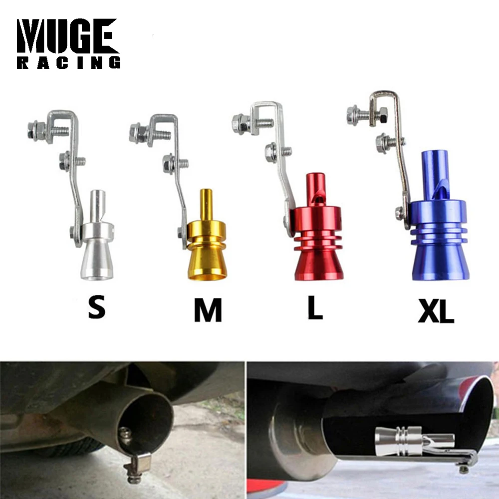 S/M/L/XL Universal Tuning Car Turbo Sound Whistle Muffler Exhaust Tip Valve 5 Colors for Motorcycle Auto Straight Muffler TUR006