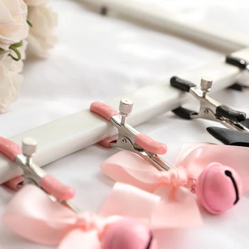 Black And Pink Woman Sexy Adjustable Nipple Clamp Breast Bdsm Small Bell Adult Fetish Flirting Teasing Sex Toys For Couples 3
