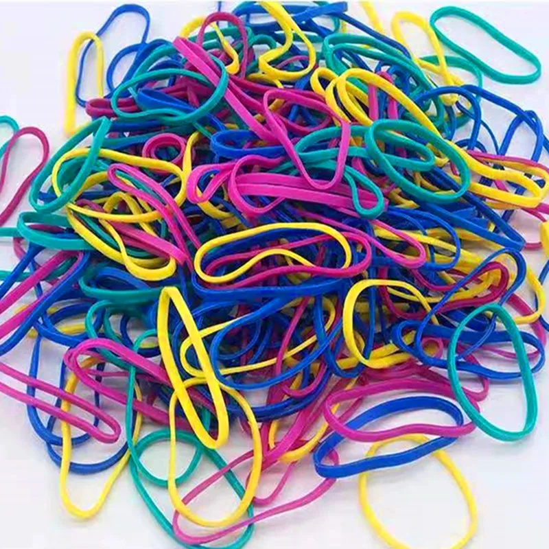 100 Pcs/lot Colorful Rubber Bands 38mm Stationery Holder Strong Elastic Hair Band Loop Tapes Adhesives  School Office Supplies 20pcs hair clip display card bow pin holder paperboard cardboard for jewelry gift packaging organizer small businesses supplies