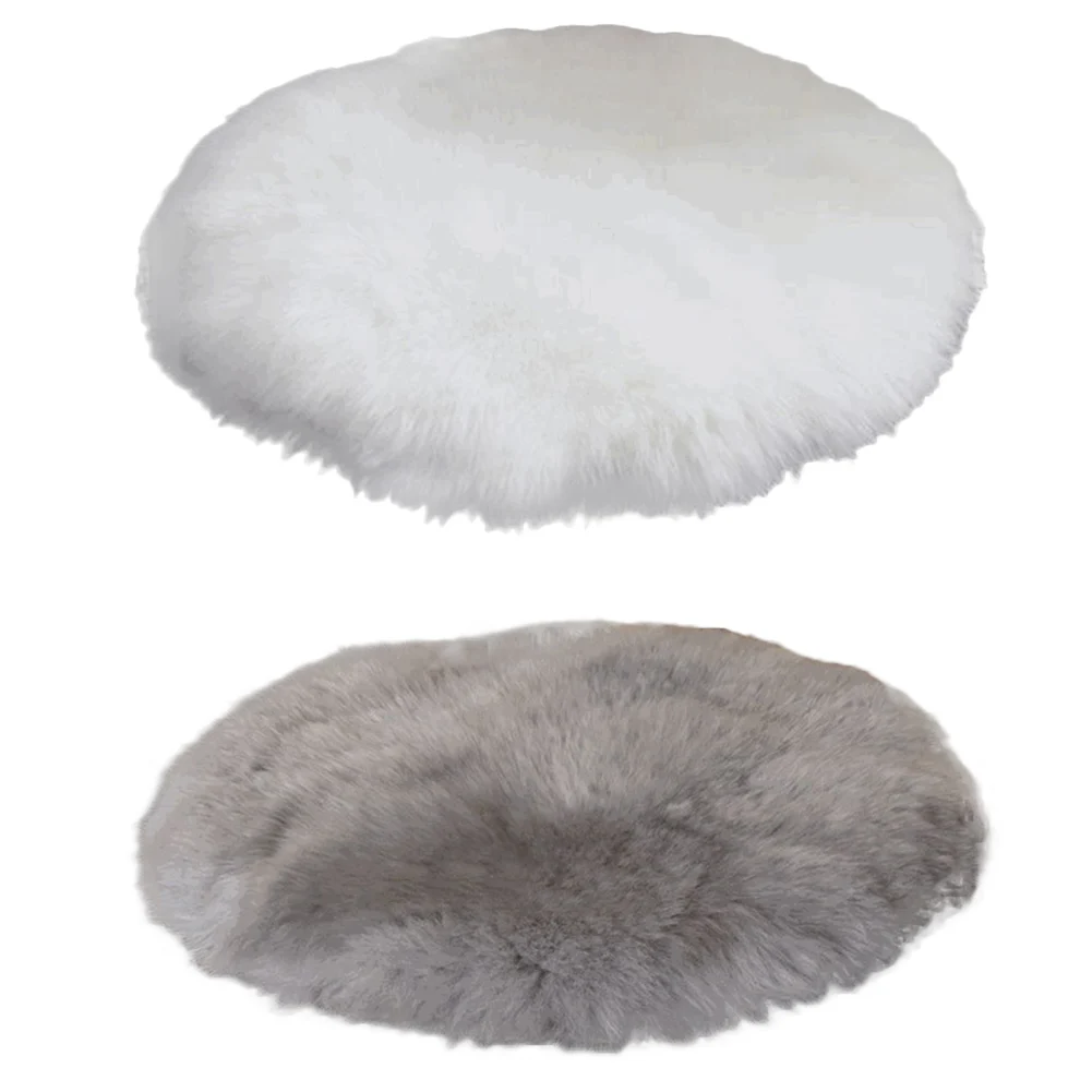 Sheepskin-Fur Rugs Runner Carpets Floor-Mat Round Home-Decoration Wool Soft-Washable