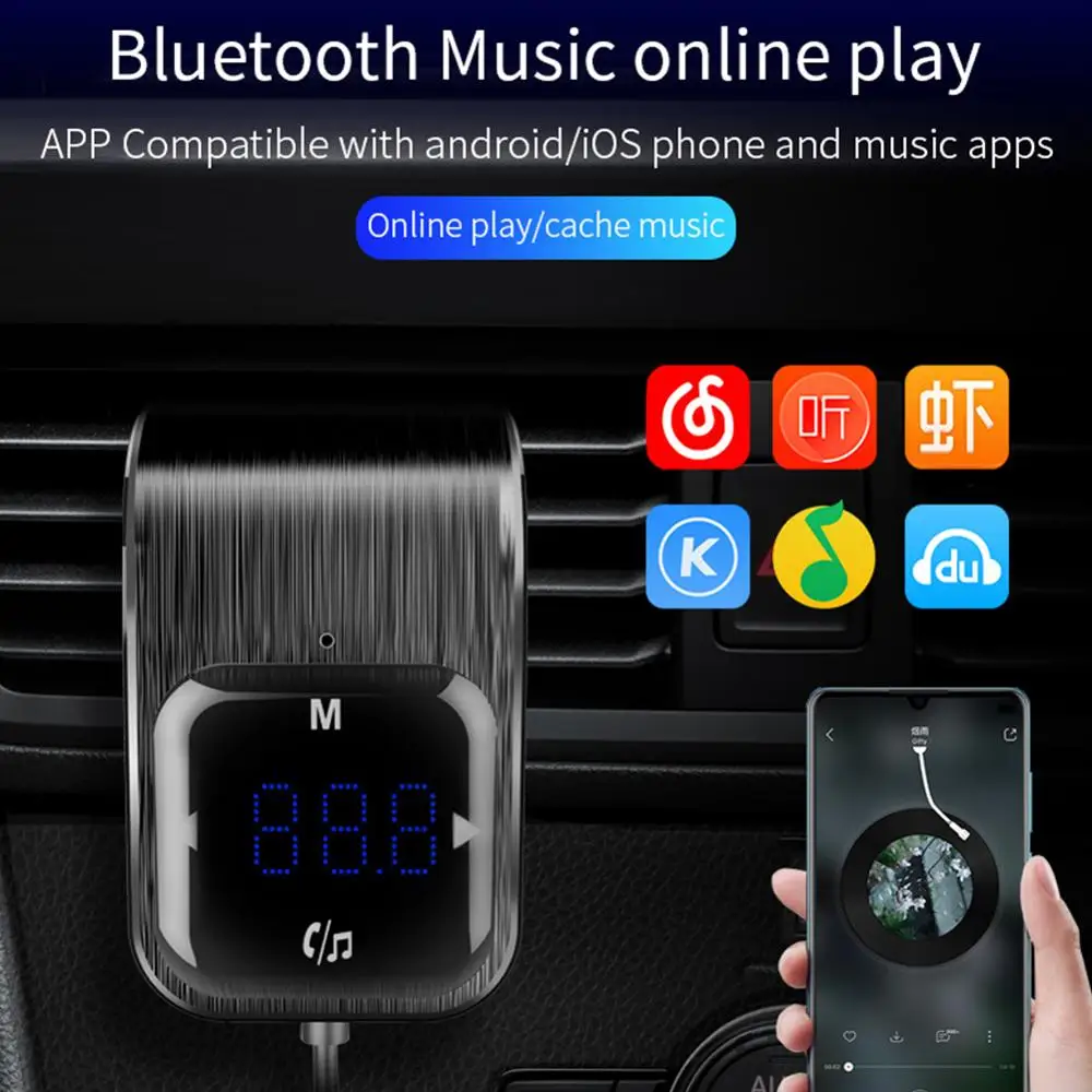 Модный fm-передатчик Bluetooth Автомобильный MP3-плеер беспроводной радио AUX MP3-плеер модулятор с громкой связи с двумя портами usb