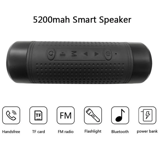 Внешние bluetooth-колонки 5200 мАч большой емкости батареи водонепроницаемый динамик езда на велосипеде кемпинг фонарик Поддержка TF FM AUX