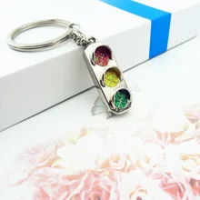 Высококачественный креативный светофоры брелок для ключей Автомобильный ключ цепь светофора Мужские Женские брелоки можно напечатать логотип