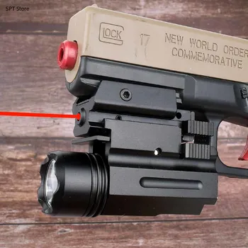 

Red Dot Laser Sight Tactical Airsoft Handgun Flashlight Combo LED Tactical Gun Torch for 20mm Rail Glock 17 19 18C 24 P226
