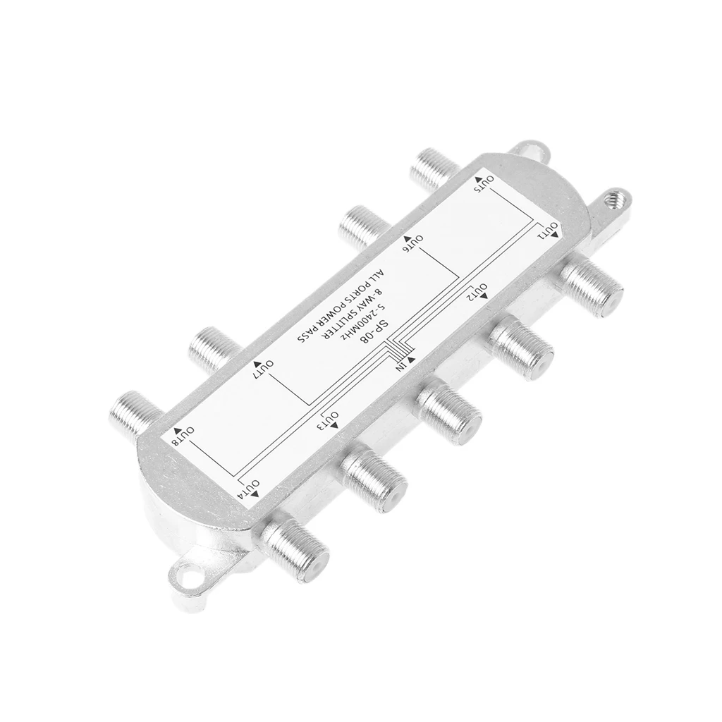 8 Way 5-2400MHz Coaxial Splitter for RG6 RG59 Coax Cable HDTV Satellite
