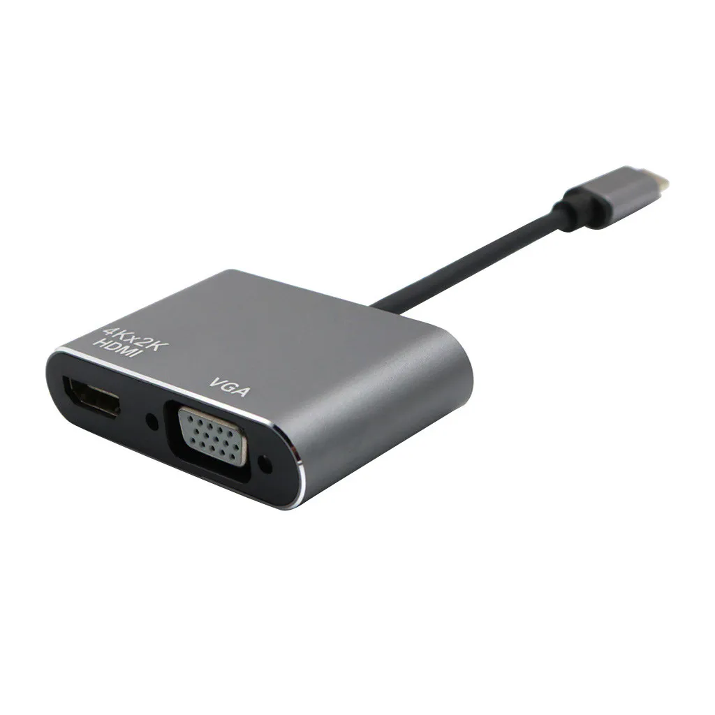 2 в 1 Usb type C до 4k Hdmi Vga T круг type C Usb-c преобразователи видеосигнала адаптер usb-концентратор компьютерный хаб ноутбук концентратор