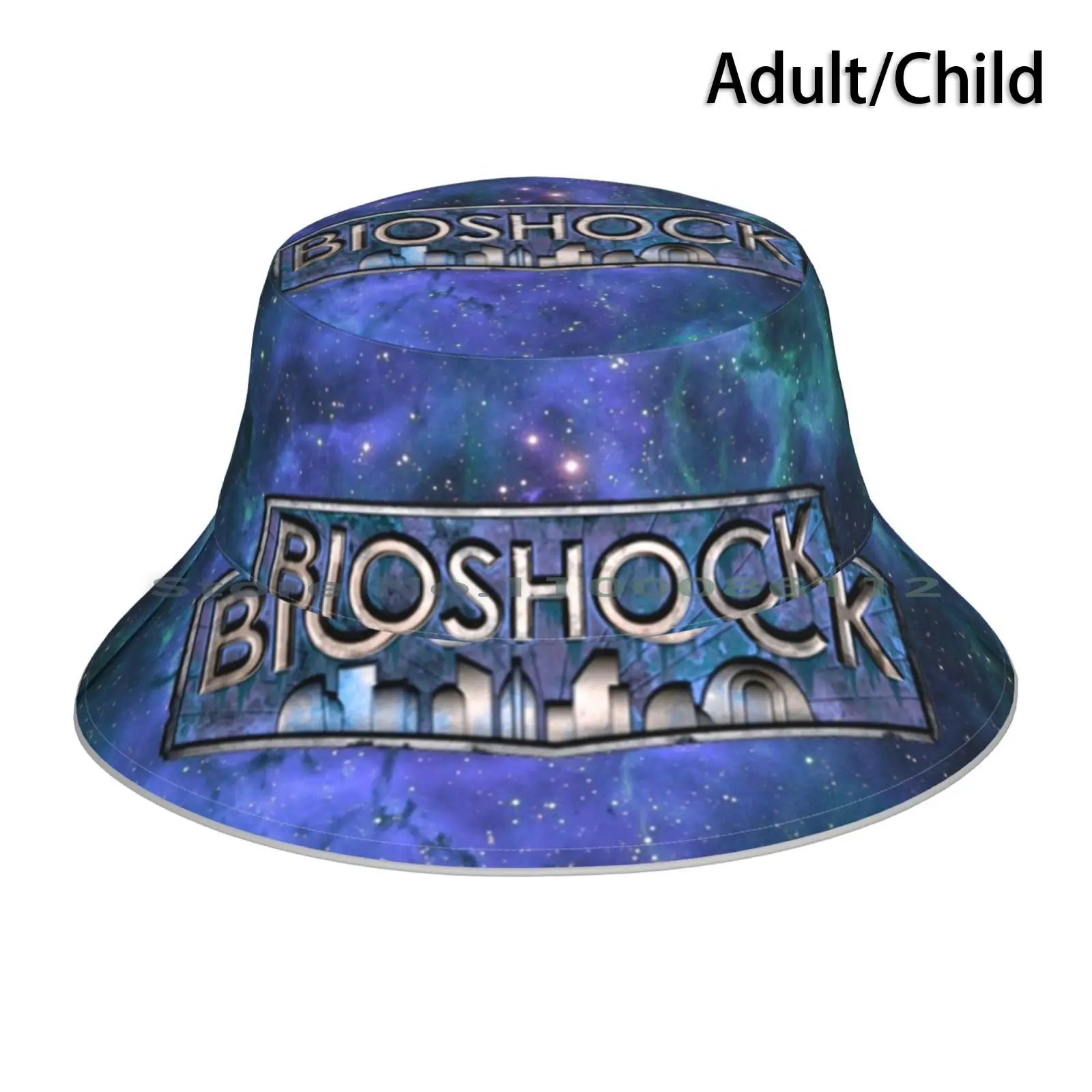 Bioshock X Rapture Blue Bucket Hat Sun Cap Videogioco Bioshock Infinite Bioshock 2 Bioshock 1 Biosthock Logo Simbolo Biosthock