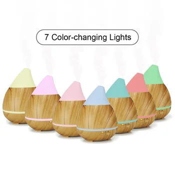 

250ml Ultrasound Air Humidifier Household Aroma Essential Oil Diffuser With 7 Colors Light For Home Bedroom Office