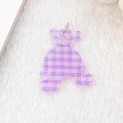 100 Pcs 25*30mm Bear Charms Flatback Acrylic Jewlery Findings DIY Scrapbooking Embellishment Decoration Craft