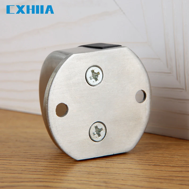 CXHIIA Stainless Steel Non Perforated Door Touch Bedroom Bathroom Invisible Anti-Collision Rubber Door Stop Stopper