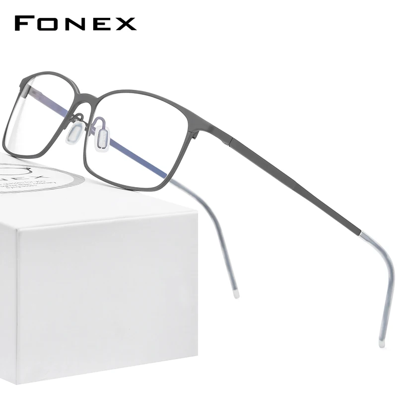 

FONEX Мужская и женская оправа для очков, квадратная оправа из чистого титана, модель 2020 в Корейском стиле, винтажные оправы, 8551