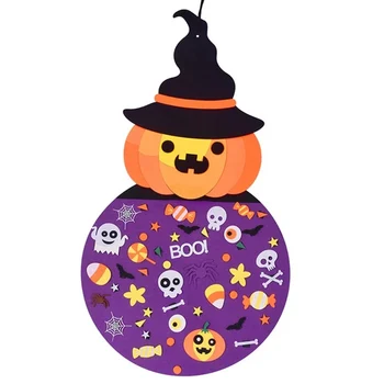 

1pc Kids Halloween DIY Felt Craft Home Party Decoration Felt Halloween Pumpkin Witch Party & Holiday DIY Decorations WWO66