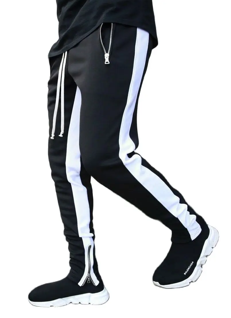 Men Joggers Sweatpant Fashion Striped Tactical Pants sport jogging trousers Man Sportswear Mens Tracksuits Sweat Trousers Black Hip Hop Pants