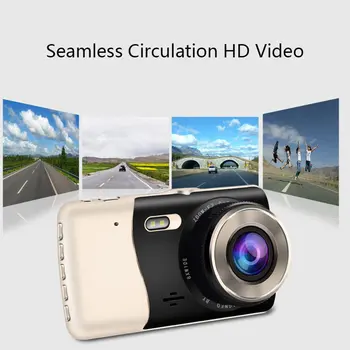 

4 Inch Dual Lens Driving Recorder Before And After Double Recording Reversing Image Night Vision Mini Hidden