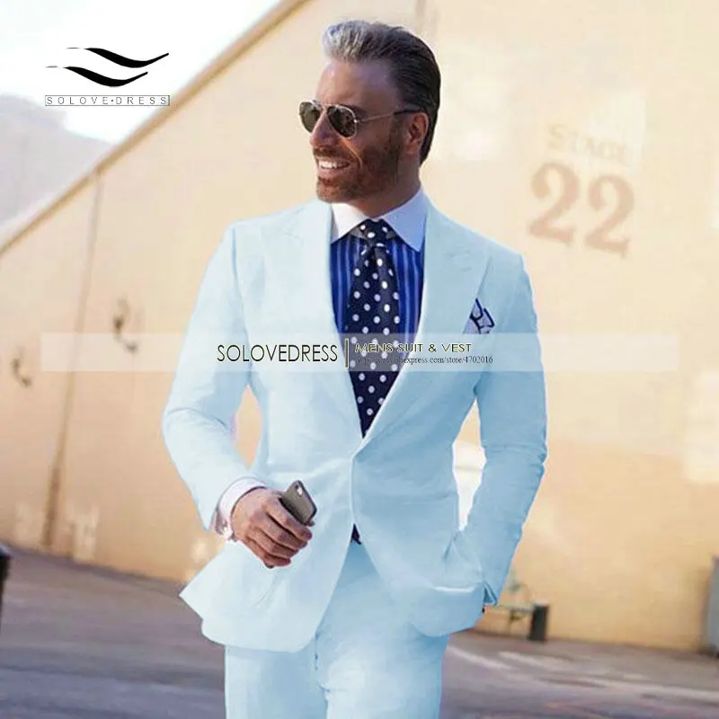 Bianco Dolce del Vestito degli uomini di 2 pezzi abiti Sposo Abiti Da Sposa Slim Fit best Uomo Smoking Terno Masculino Smoking Giacca Sportiva per da sposa