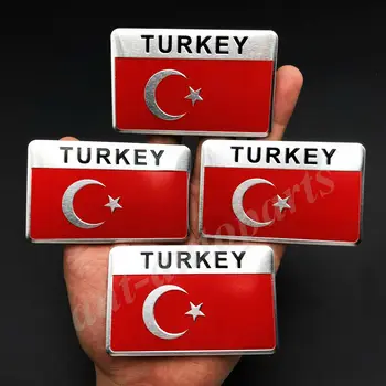 

4x Metal Turkey Turkish Flag Car Emblem Badge Motorcycle Sticker Decals Fairing