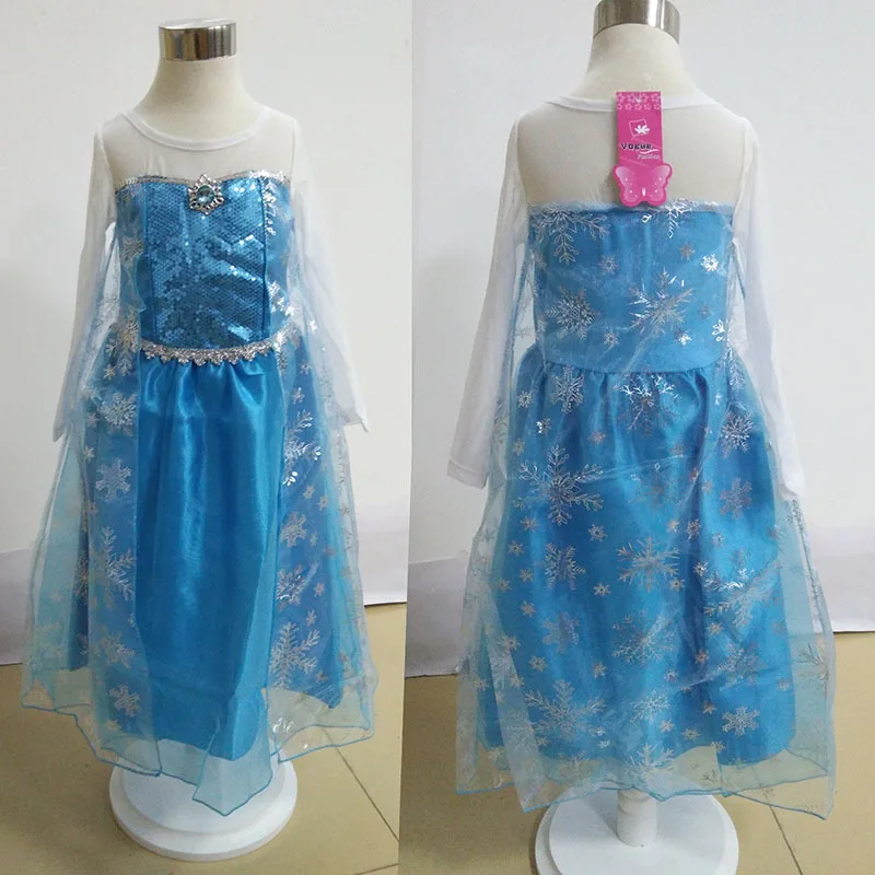 Girls Dress Mixed Colors Long Sleeve Star White Sleeves Princess Dress Snowflake Printed Holiday Formal Dress COS