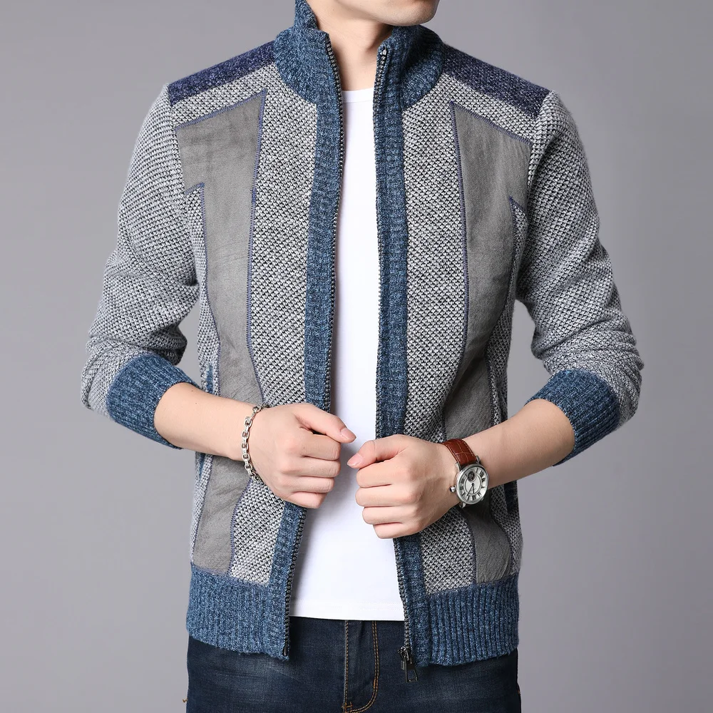 Men Patchwork Sweater Coat Winter Thick Warm Sweater Men Cardigan Jumpers Cashmere Wool Liner Zipper Fleece Coats Men MWK014 Men Patchwork Sweater Coat Winter Thick Warm Sweater Men Cardigan Jumpers Cashmere Wool Liner Zipper Fleece Coats Men MWK014