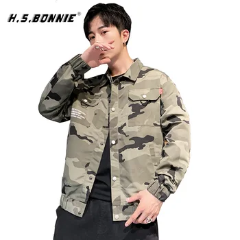 

2019 New Style Casual Camouflage Amy Green Bomber Jacket Men Hip Hop Male Jacket Coat Young Fashion Autumn Winter Coat
