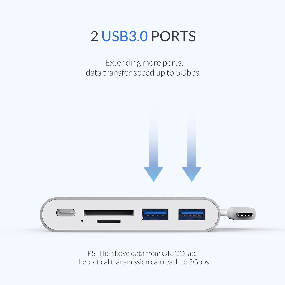 ORICO USB C концентратор type C для мульти USB 3,0 TF/SD разветвитель PD зарядный адаптер док-станция для MacBook Pro аксессуары samsung Galaxy S9