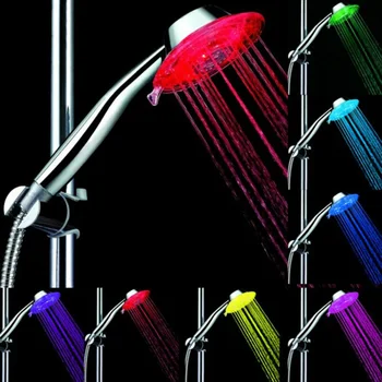 

LED Handheld Shower Head Sprinkler Sprayer 7Colors For Bathroom Slow Flash High Pressure Saving Water Bathroom Anion Filter Show