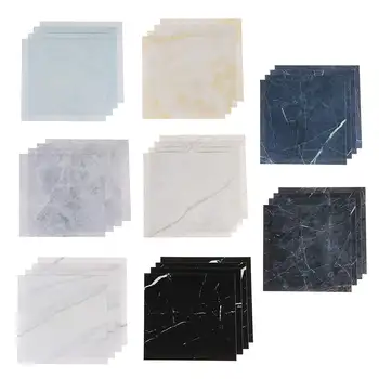 

Bathroom Kitchen Floor Decor Wallpaper Waterproof 4pcs/set 12x12In DIY Marble Pattern Wallpapers Stone Wall Stickers for Bedroom