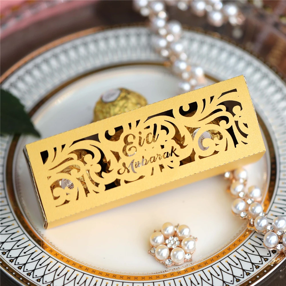 10 шт. Подарочная коробка Eid Mubarak Рамадана Kareem для сладостей самостоятельной
