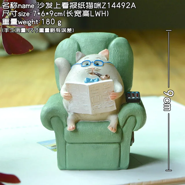 Cute Simulated Cat Ornaments Animal Action Figures Kawaii Room Decor Gifts for New Year 2022 Kitten Figurines for Interior Z14492A