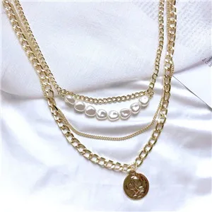AOMU Новое дизайнерское ожерелье из натурального жемчуга металлическое золотое ожерелье геометрическое овальное ожерелье модные подвески, ювелирные изделия