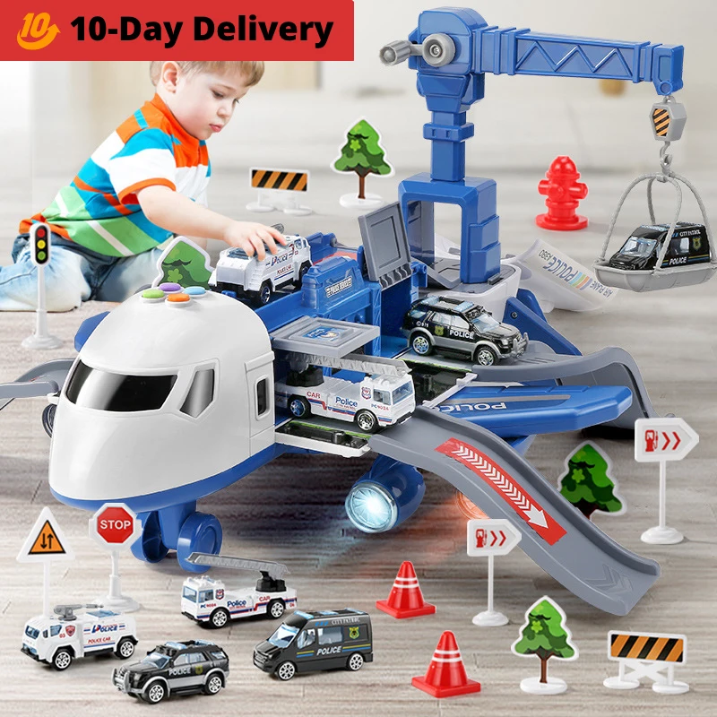 Avión de inercia de gran tamaño para niños, juguete de simulación musical de deformación, Avión de inercia, regalo de día