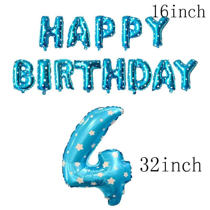 Chicinlife мальчик девочка 4th Happy Birhday украшение номер 4 шар День рождения корона шляпа 4 года День рождения принадлежности