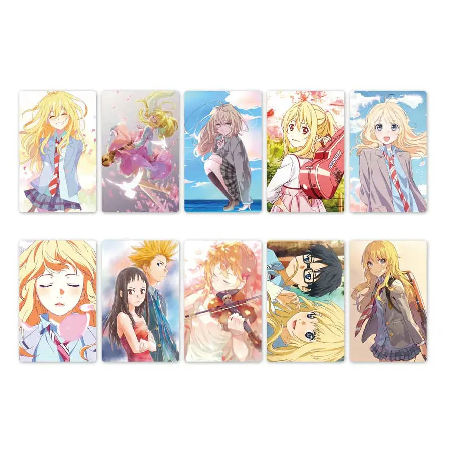 10pcs Shigatsu Wa Kimi No Uso Anime Card Stickers Diy Waterproof