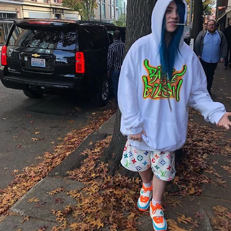 Лидер продаж Billie Eilish, модная уличная одежда, толстовки, толстовка, повседневный Женский пуловер с капюшоном, с длинным рукавом, спортивная толстовка в стиле хип-хоп, Топ