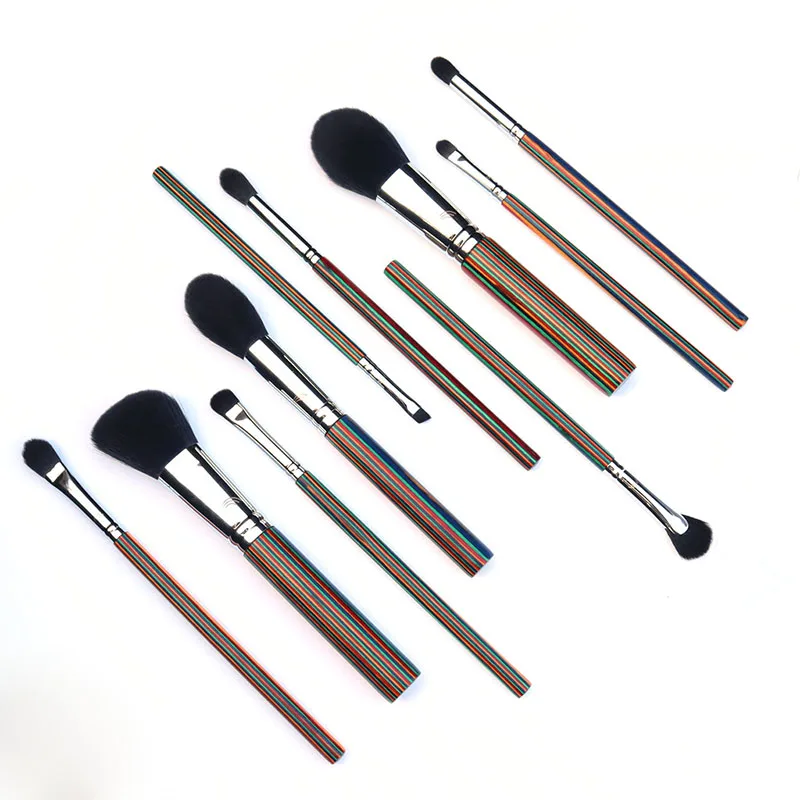 

10Pcs Ultra Soft Makeup Brush Set High Quality Polishing Bleaching Foundation Fan Brush Basic Makeup Shadow Kit