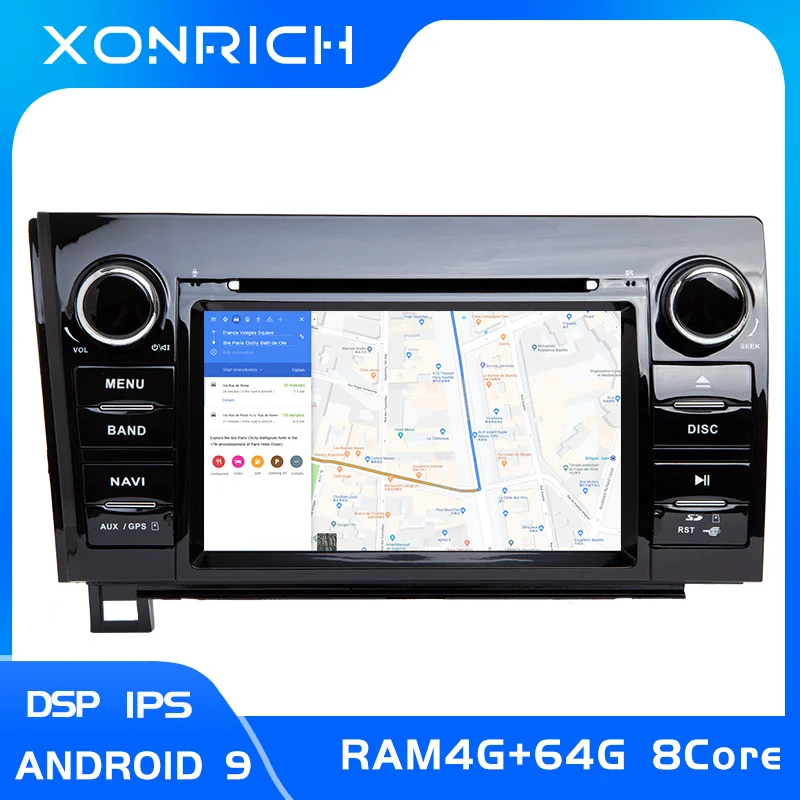 Ips DSP 64G 2 Din Android 9,0 Автомобильный мультимедийный DVD плеер для Toyota Tundra Sequoia 2007 2008 2009 2010 20112012 2013 стерео радио