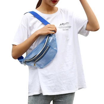 

Popular Casual Diagonal Portable Waist Bag Fashionable Laser Gradient Belt Bag for Lady Colorful/Light Pink/Blue/Purple/White