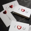 ​Handmade DIY Solid Red Heart Greeting Card With Envelopes I Love You Postcard Wedding Invitation Card Valentine's Day Gift 1