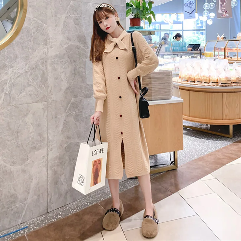 

Pregnant Women Sweater Spring And Autumn 2019 New Style Women's Fashion Large Size Loose-Fit Mid-length Pregnant Women Dress Swe