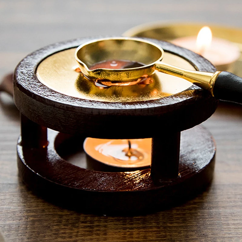 

Vintage Wooden Wax Seal Furnace Melting Stove Melting Furnace Stationery Stamp Pot Greeting Card Tool Creative