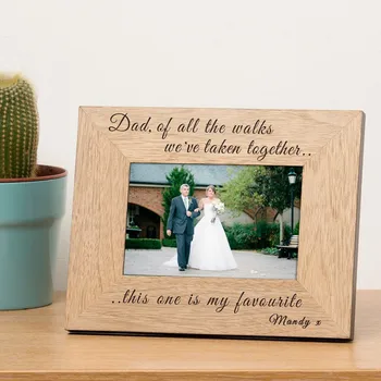 

personalized Father of The Bride Picture frame, custom laser Engraved wedding photo Frames , Gift for father of groom,Home Decor