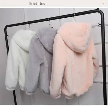 

Plus Size Pink Furry Faux Fur Hoodie Coat Women White Warm Long Sleeve Outerwear Winter Fluffy Shaggy Coat Jacket Overcoat