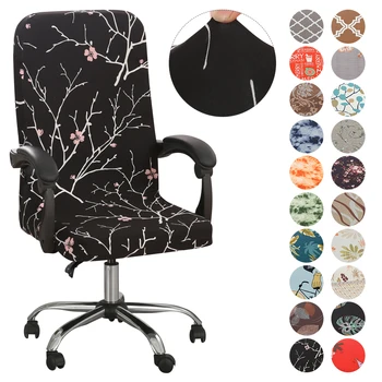 

Computer Seat Chair Cover Office Stretch Spandex Chair Covers Removable Slipcovers For Office Seating Chairs M/L Sizes
