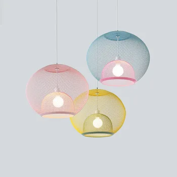 

nordic pendant lights rope Home Decoration E27 Light Fixture bedroom hanging lamp