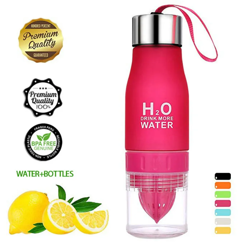 Borraccia Fruit Infuser Water Bottle 650ml Gourde En Plastique Sport Garrafa Cute Gym Enfant Bpa Free Cup |