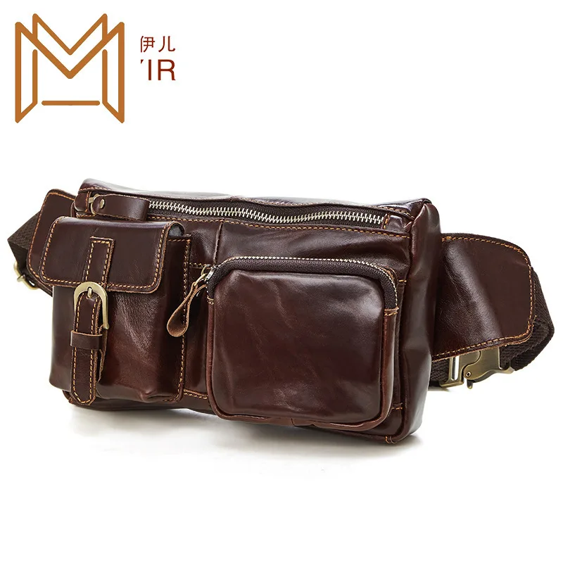 

More Function Man Pocket Leisure Time Outdoors Messenger Mobile Phone Layer Cowhide Genuine Leather Male