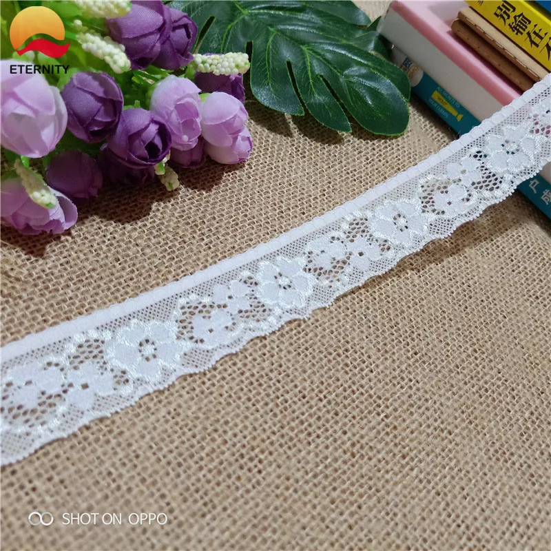 

*3cm S1355 white stretch lace flower edge DIY process fabric for dress underwear underwear shorts clothing decoration lace ribbo