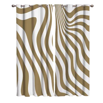 

Abstract Zebra Pattern Window Curtains Dark Curtain Rod Living Room Indoor Drapes