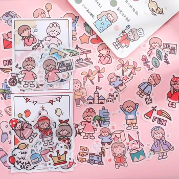 

40 Psc/set Paper Stickers Pack Journal Stickers Scrapbooking Diary Journal Decorative Stationery Cartoon Stickers