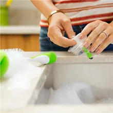 Комплекты одежды из 2 предметов для детей, щетка для чистки бутылки ниппель 360 градусов вращающийся губка Поильник Ершики щетка для детской бутылочки J21